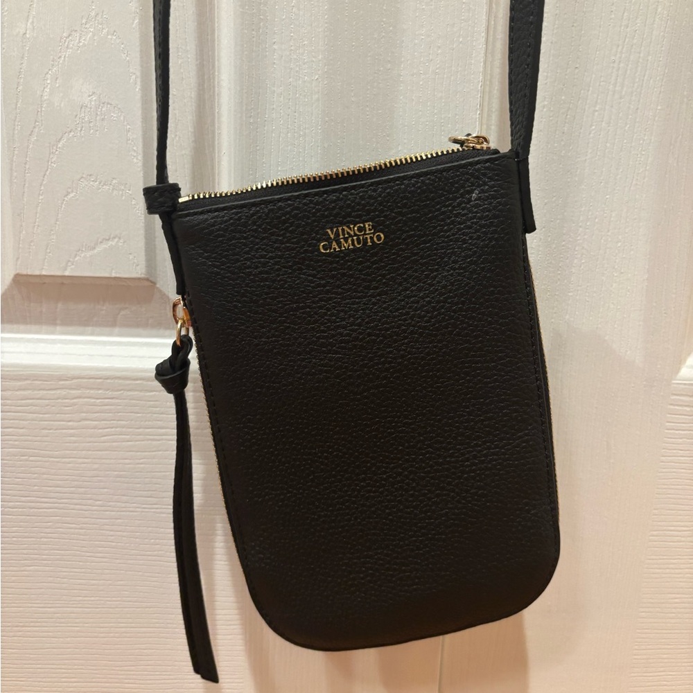 Vince Camuto Pebble Leather Black Crossbody Bag